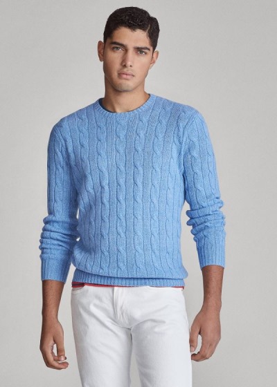 Polo Ralph Lauren Cable-Knit Cashmere Striktrøje Herre Danmark (VDUZE5164)